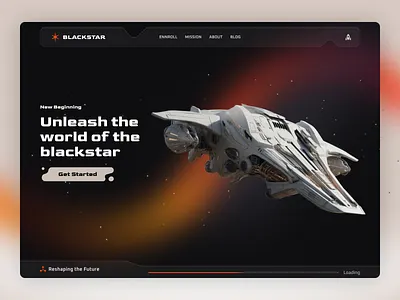 Blackstar - Futuristic website - Hero section concept cosmos design figma framer free freebie future futuristic galaxy header hero section homepage landing page onepage star web webflow website wix