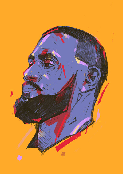 LJ basketball portrait character illustrated basketball portrait illustration illustrator lakers lebron james los angeles nba nba portrait people portrait portrait illustration potrait nba procreate