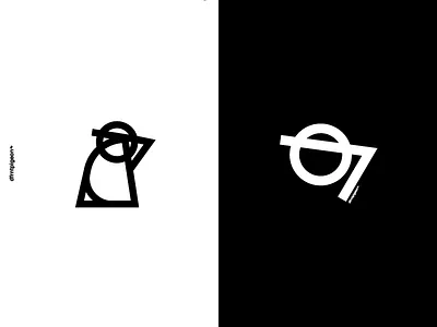 Le Pigeon brand flat geometric iconic logo vector