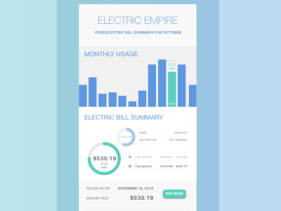 Electronic E-Bill bill bloc blocdesign electric ui weeklyux