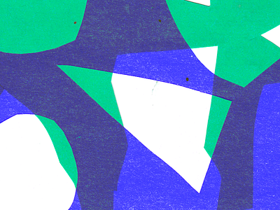 green abstract collage color paper shapes