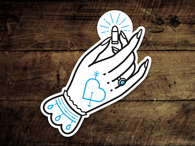 Heartbreaker bullet ghostfacekillah hand heart illustration love sticker tattoo vector