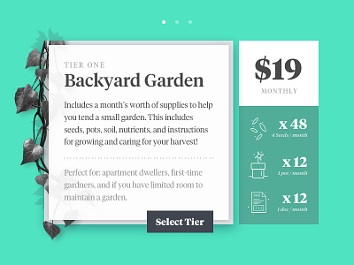 Pricing Module dailyui garden modules plants pricing ui ux