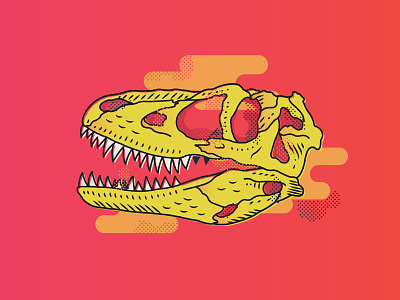 Tyrannosaurus 2 design dinosaur graphic illustration illustrator neon trex