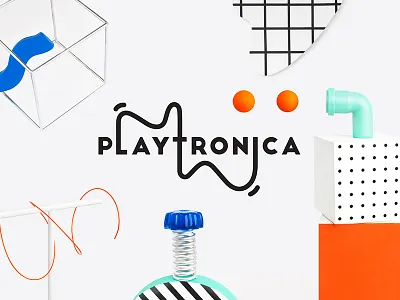 Playtronica identity art branding design identity kids logotype photography set