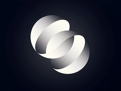 Spherical branding circle gradient initial logo