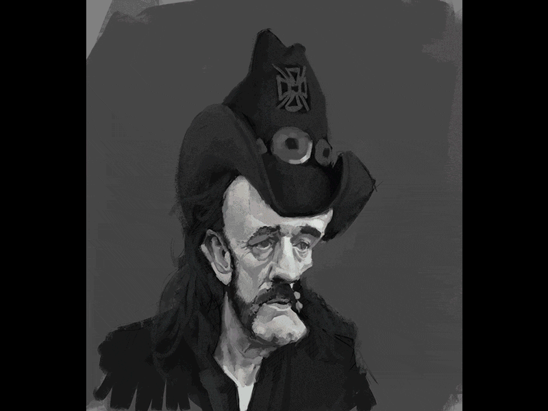 Lemmy Kilmister Caricature Process caricature digital painting kilmister lemmy motorhead motörhead painting photoshop portrait process wip