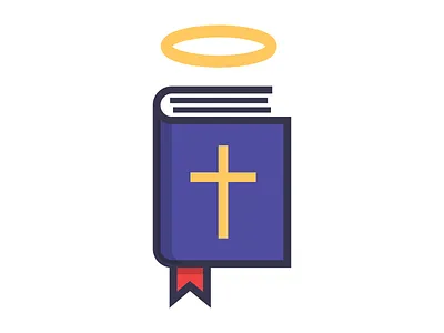 The Holy Bible book cross flat halo holyy icon logo mark saint symbol