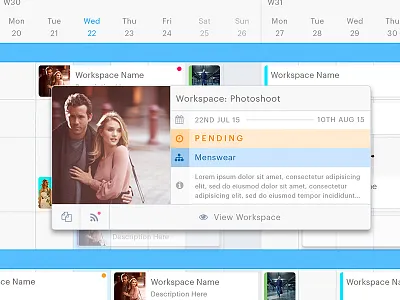 Concrete Hover Info - User Interface date design experience grid interface plan timeline ui user ux website