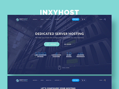 INXY Web Servers, Landing Page cdn dedicated server hosting inxy landing page storage ui ux