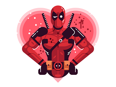 Deadpool Valentine comics deadpool illustration love marvel movie passion superhero valentine vector