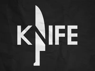 Knife black illustration negative typography vector white