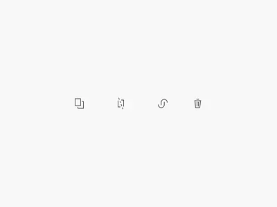 COPY CUT CONNECT DELETE actions button icons minimal ui user interface