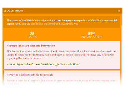 A11Y test a11y accessibility analysis awrstudyr section test