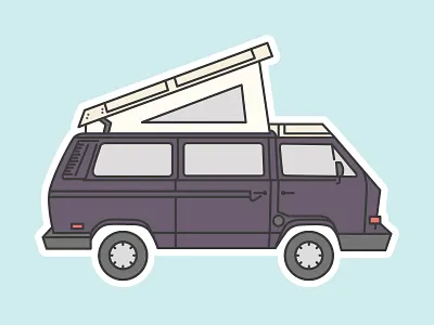 Vanagon Sticker adventure camping illustration road trip sticker travel van vanagon volkswagen vw