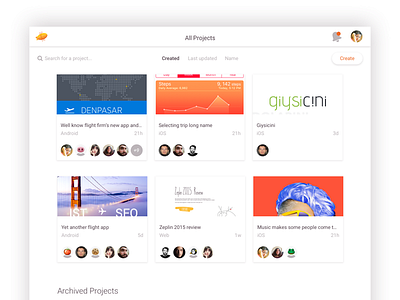 Zeplin's All Projects Screen app grid plugin projects tools ui ux web zeplin