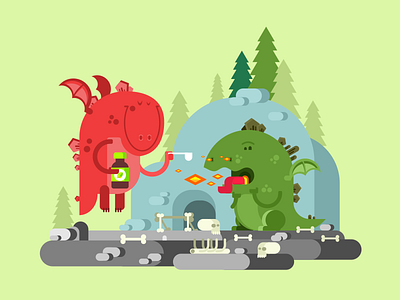 Ill dragon care character dragon flat health ill illustration kit8 vector