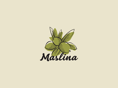 Maslina branch green icon illustration leaf logo olive olives