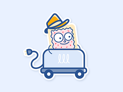 Mr. Pop-Tart is off to work poptart rickandmorty sticker toaster vector