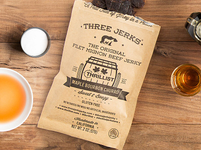 Beef Jerky! beef jerky bourbon churro food hamburger illustration limited edition maple packaging