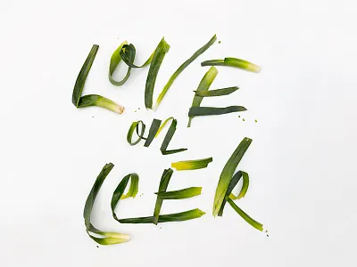 Love On Leek #vdaywordplay food lettering food type food typography lettering on fleek type typography valentines valentines day vday vegetables veggies
