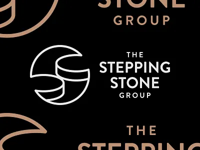 Stepping Stone Final brand brandon grotesque circle home identity logo monogram real estate rental stair step stone