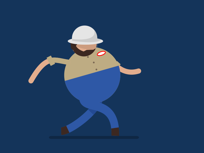 Oilfield Worker Walk Cycle after effects animation oilfield walk cycle