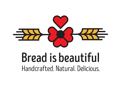 Baker's logo bakery bread heart identity logo poppy wheat