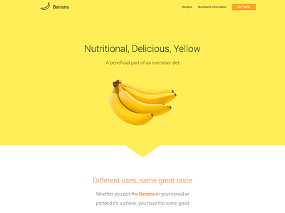 Daily UI Challenge #3 Landing Page banana bananas challenge dailyui desktop landing landing page minimalism minimalist