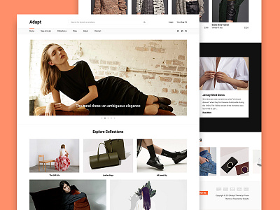 Adapt clean design ecommerce web design