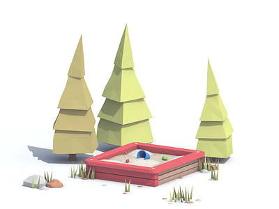 Sandpit 3d c4d cinema4d illustration sand sandpit