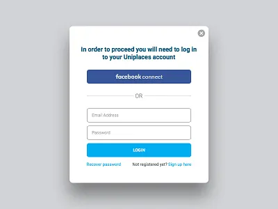 Basic Login Modal Box box homepage login modal product uniplaces