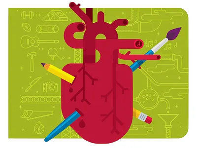 Creative Passion anatomy heart icons illustration passion