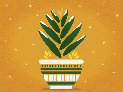 Snow Succulent flower gradient illustrator planter plants snow succulent texture vase vector