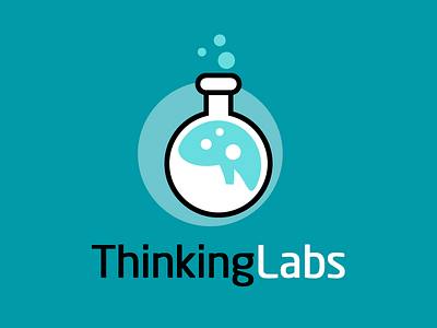 Thinking labs logo brain chemistry developer logo programmer test tube thinking