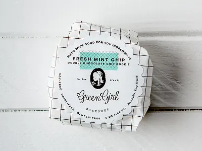 Green Girl Bakeshop Ice Cream Sandwich Packaging Design box branding gluten free ice cream sandwich identity label logo packaging design pint vegan vintage wrapper