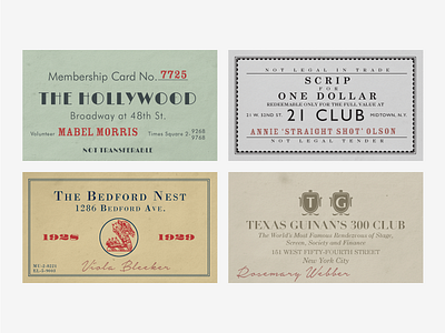 Speakeasy Membership Cards 1920s cards event identity typography