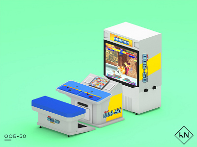 OOB-50 3d arcade c4d capcom illustration low poly model retro video game