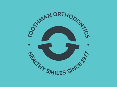 Toothman Orthodontics Seal blue brand design gray identity logo orthodontics seal smile teal teeth