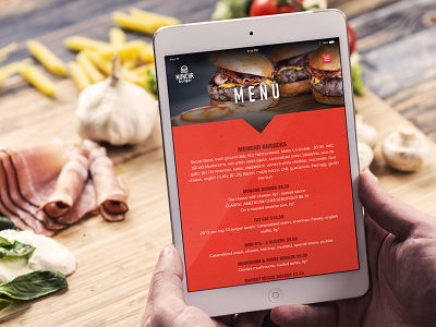 Munchr Burger UI Concept: iPad app burger food menu mobile responsive ui ux web website