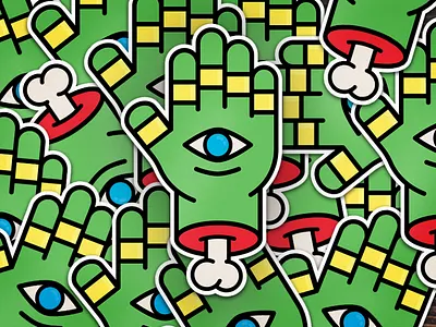 Stickermule rules bone eye hand illustration sticker