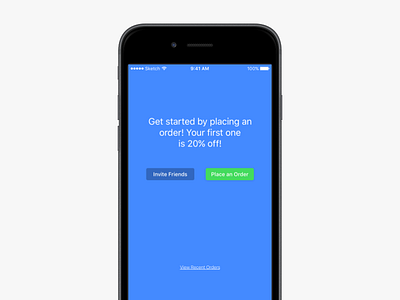 Simple Home Screen blue home invite friends madeintoronto minimal place order simple ux