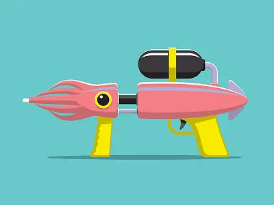 Squid Squirter glenn jones glennz illustration illustrator ink squid t shirt vector