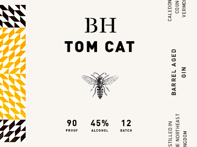 BH design gin label packaging typography