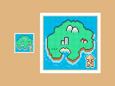 Island Map pixel pixelart retro
