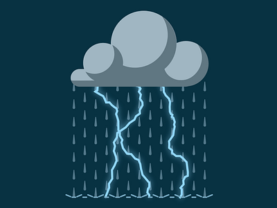 Dark Cloud Storm cloud flat icon lightning night rain storm vector weather