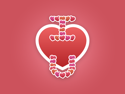I Heart U sticker heart love sticker valentine valentines day