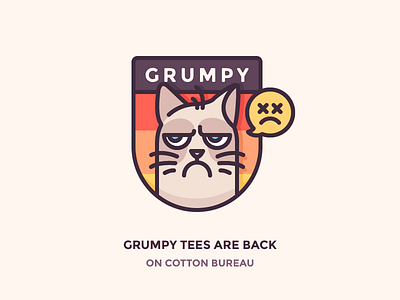 Grumpy is Back! angry badge cotton bureau dead emoji grumpy icon illustration mad outline