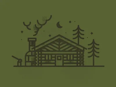 Cabin cabin illustration lines night texture vancouver woods