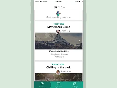 Exploration for event app app apple events feed interface ios iphone mobile native